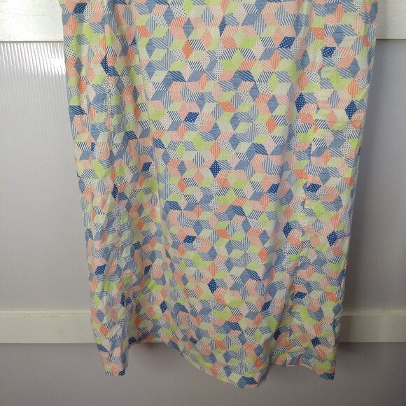 Columbia Geometric Pattern Night Gown Dress PFG Size Small Pockets Side Slit - Picture 10 of 16